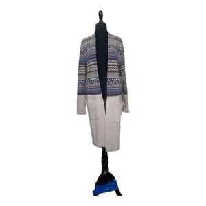 Mirasol long sleeves lambswool long open front cardigan size Large
